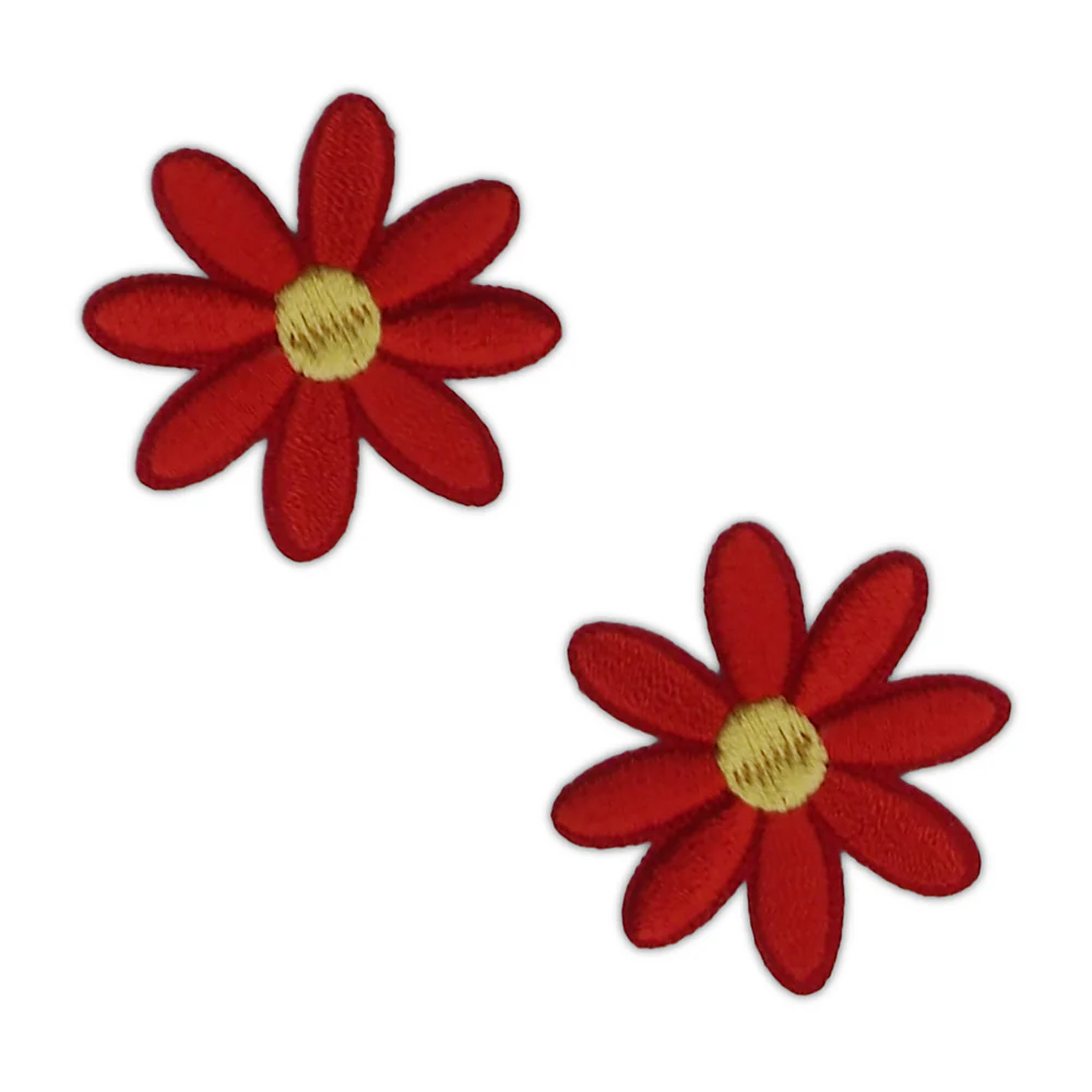Arbee Crafty Patch, Red Daisies- 2pcs