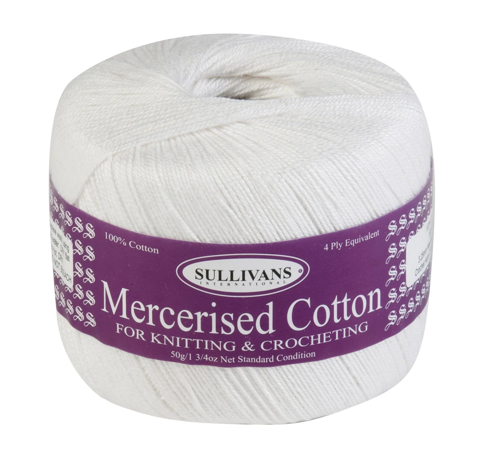 Sullivans Mercerised Crochet Yarn, 50g Cotton Yarn