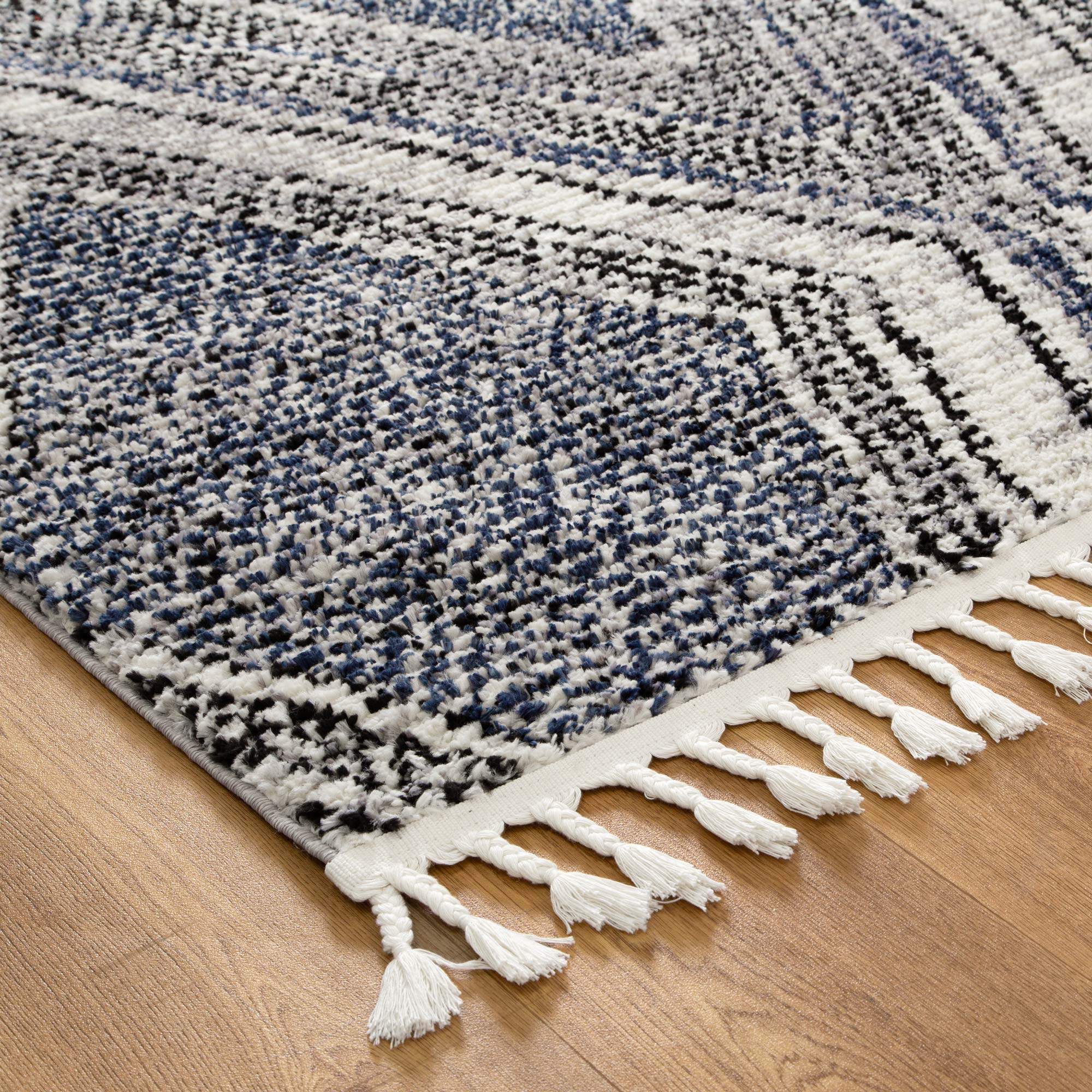 Mario Harlequin Blue Geometric Rug