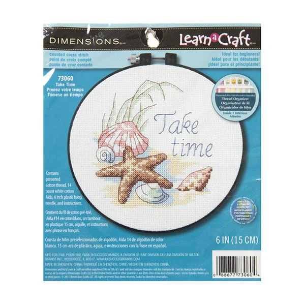Dimensions Stitch Kit, Take Time- 15cm