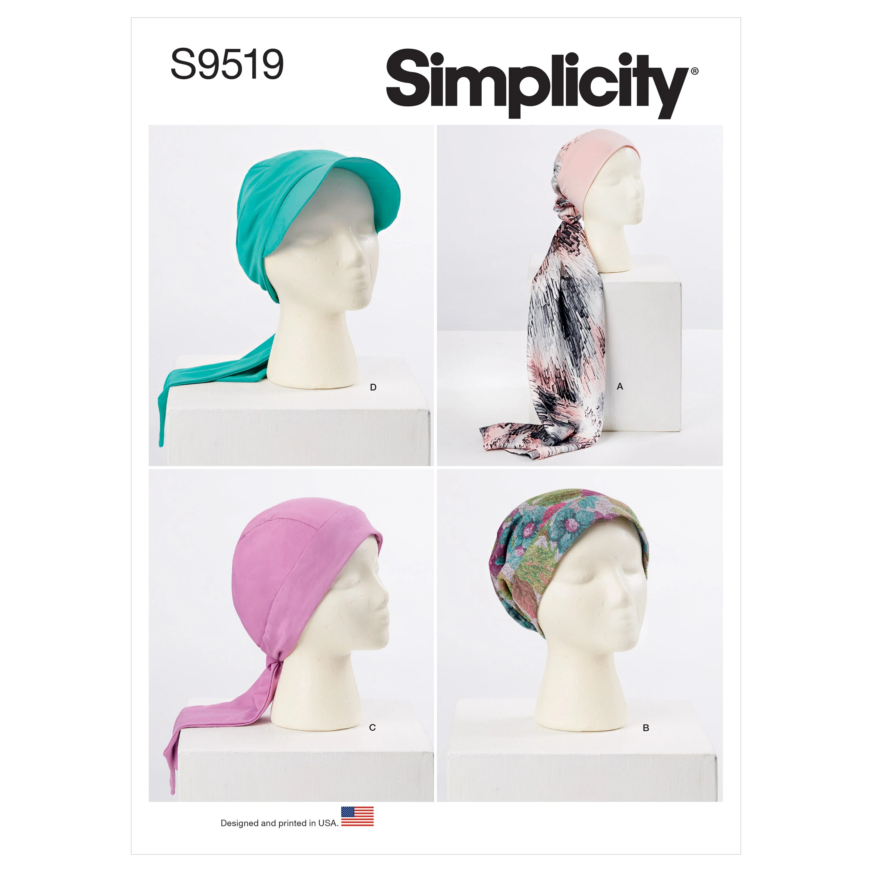 Simplicity Pattern 9519 Head Wraps And Hats