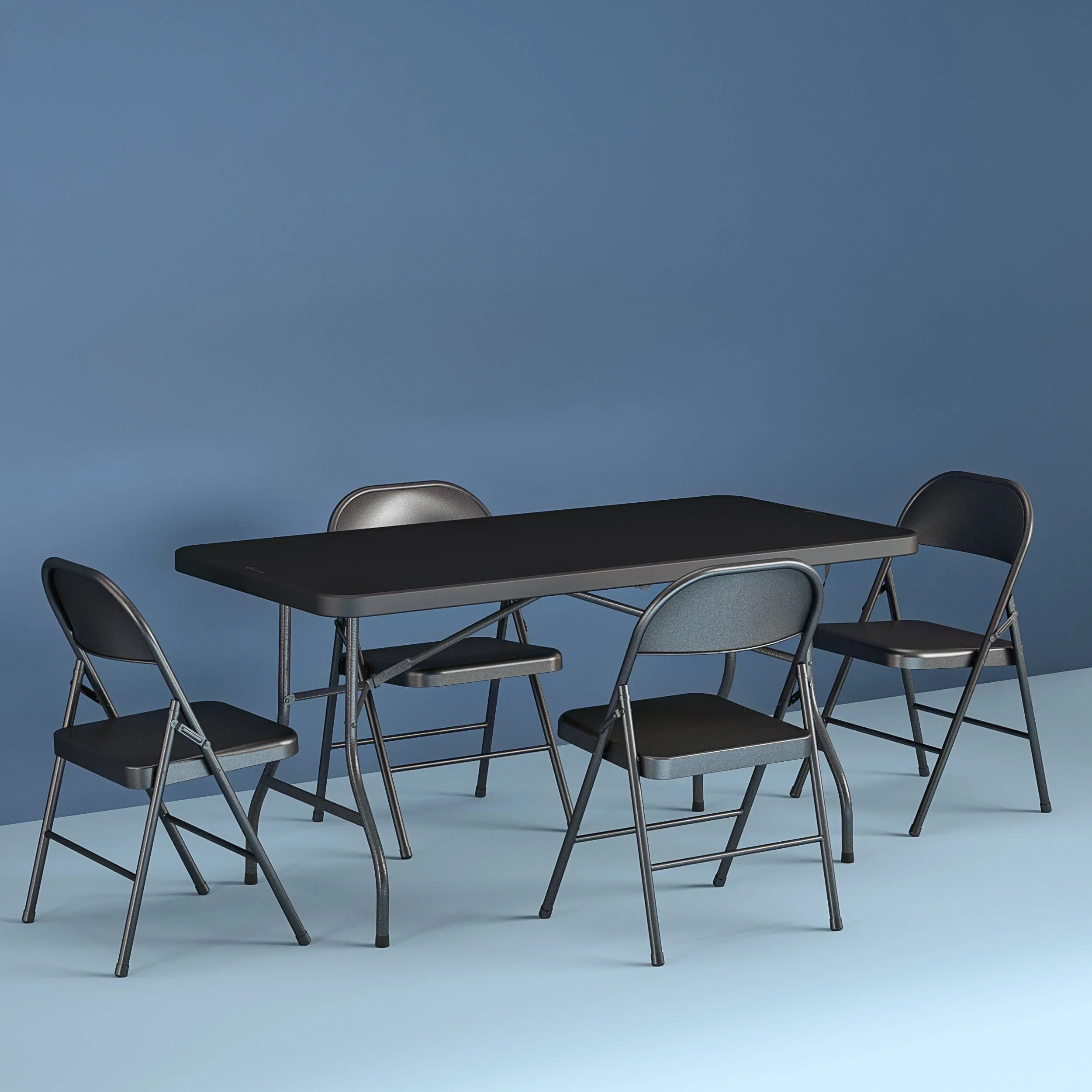 Cosco 6 Foot Centerfold Folding Table, Black