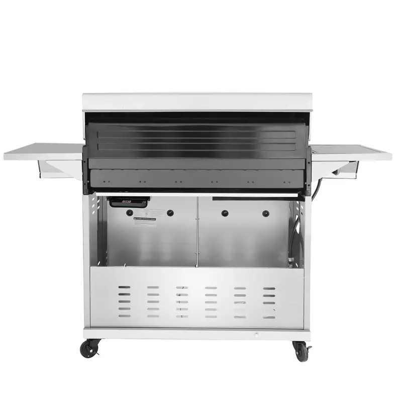 Wysokiej jakości grill gazowy propan-butan ze stali nierdzewnej z 6 palnikami – grill zewnętrzny o mocy 74 000 BTU z palnikiem i palnikami bocznymi