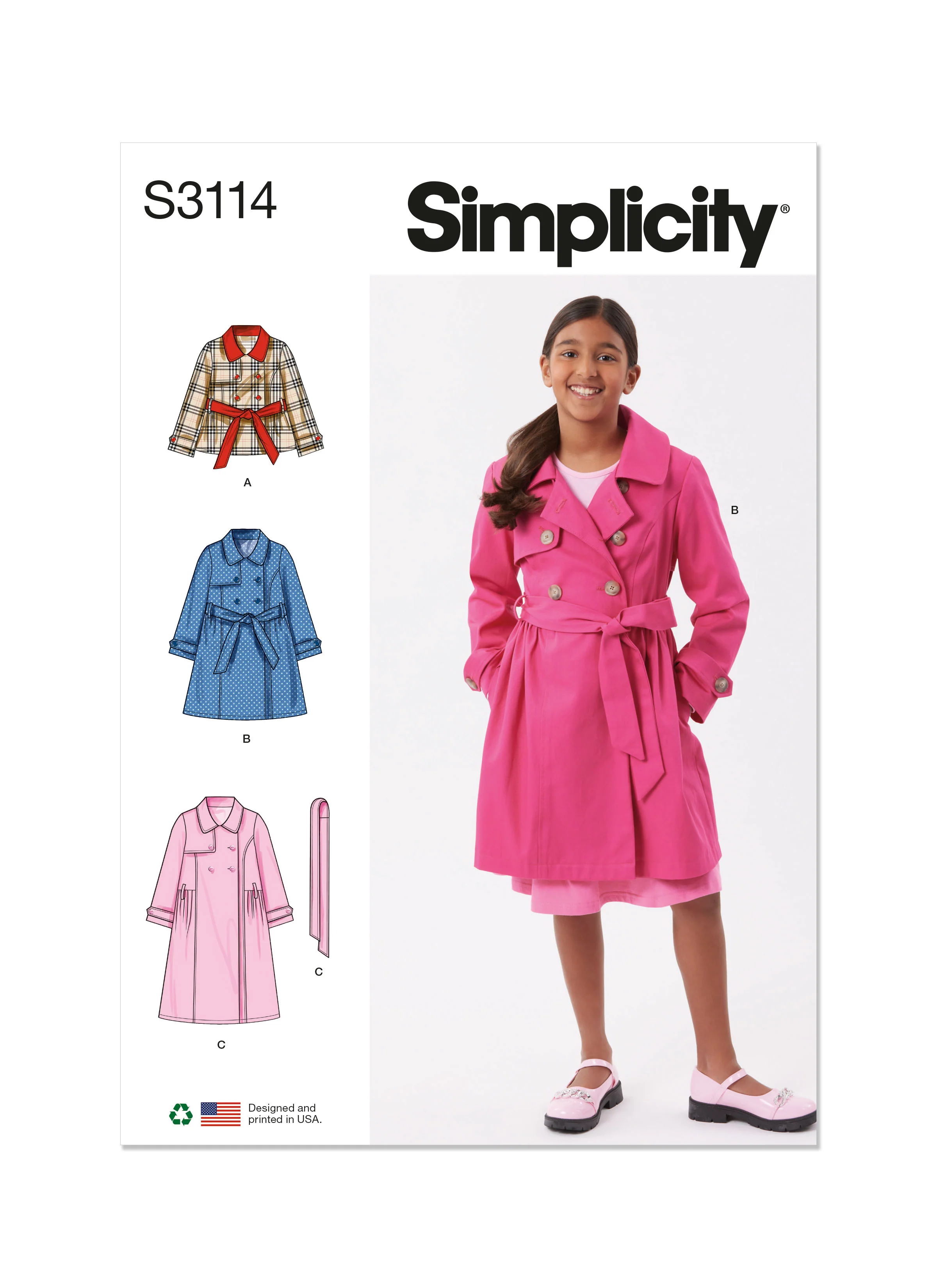 Simplicity Pattern S3114 Girl Jacket Coat
