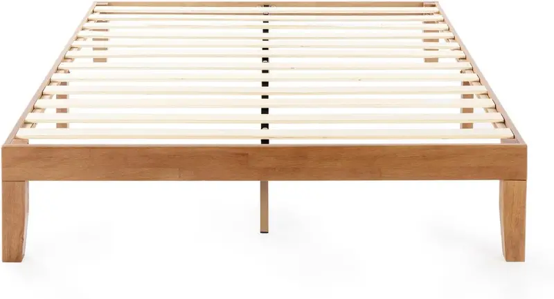 Rama łóżka platformowego z naturalnego drewna – szerokość 30 cm, lite drewniane łóżko podwójne z podstawą z listew, bez potrzeby stosowania stelaża, rustykalny, nowoczesny design