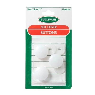 Sullivans Self Cover Nylon Buttons 3pk- 25mm
