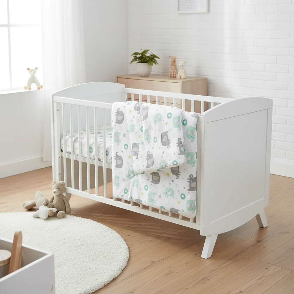 Formr Junior Reversible Cot Comforter, Elephant- 83x106cm