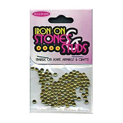 Sullivans Iron On Gems, 3mm Gold- 125pk