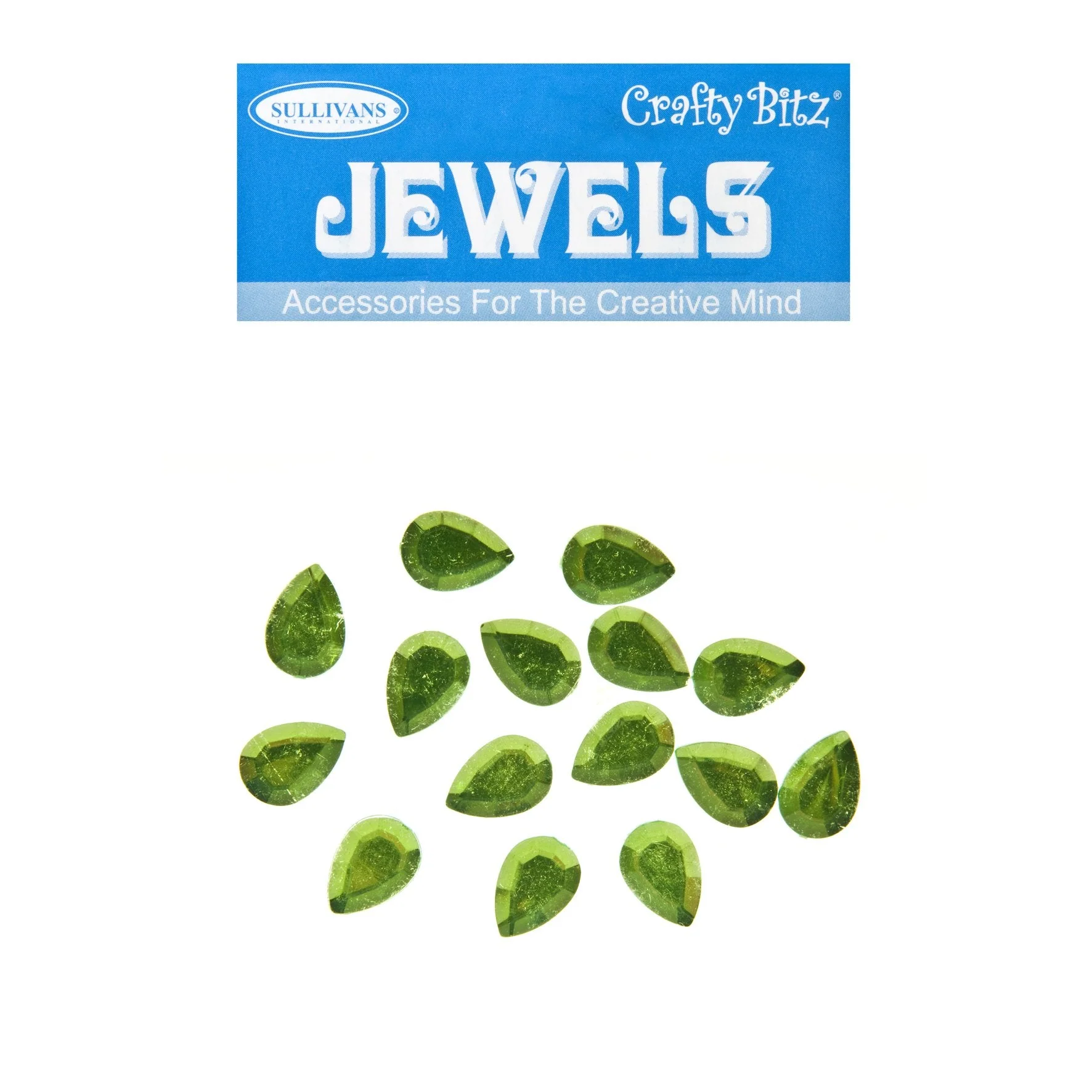 Crafty Bitz Jewels, Drops Jade- 15pc