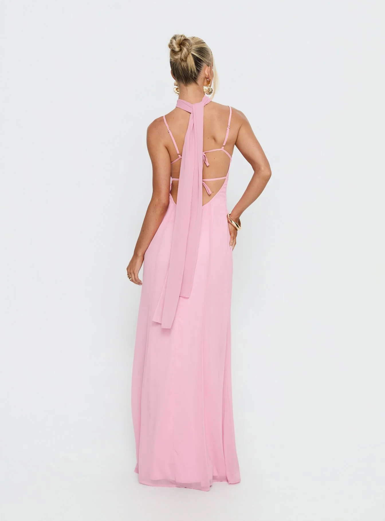 Jadira Scarf Maxi Dress Light Pink