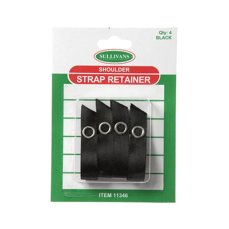 Sullivans Shoulder Strap Retainer, Black- 4pk