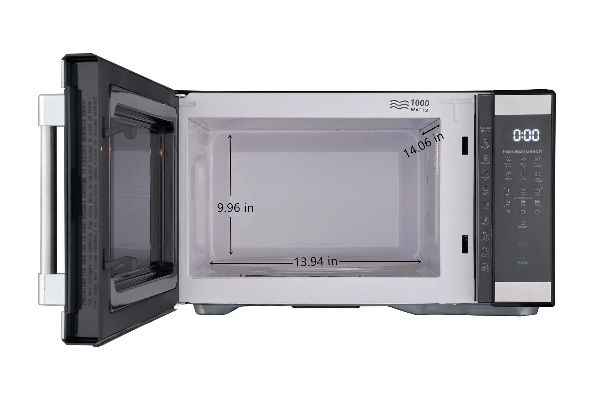 Hamilton Beach 1.1 cu ft Countertop Microwave Oven in Stainless Steel