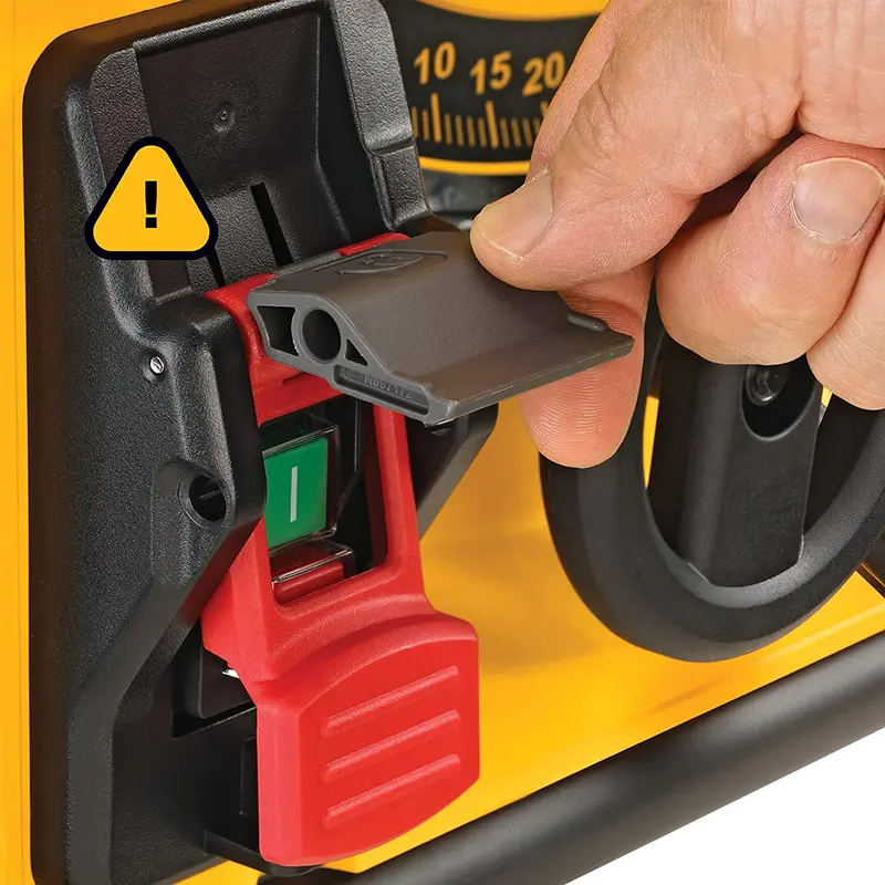 Kompaktowa piła stołowa DEWALT DWE7485 do pracy na placu budowy, precyzyjny system cięcia z tarczą 8-1/4 cala.