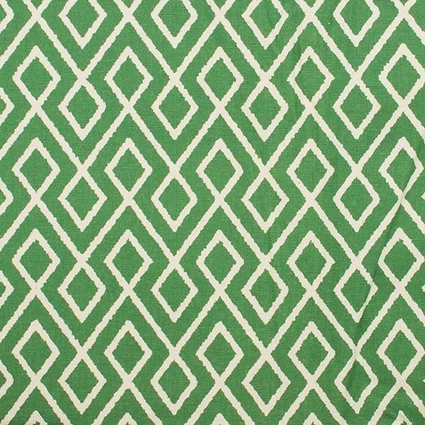 Cotton Duck Fabric, Geo Green- Width 140cm