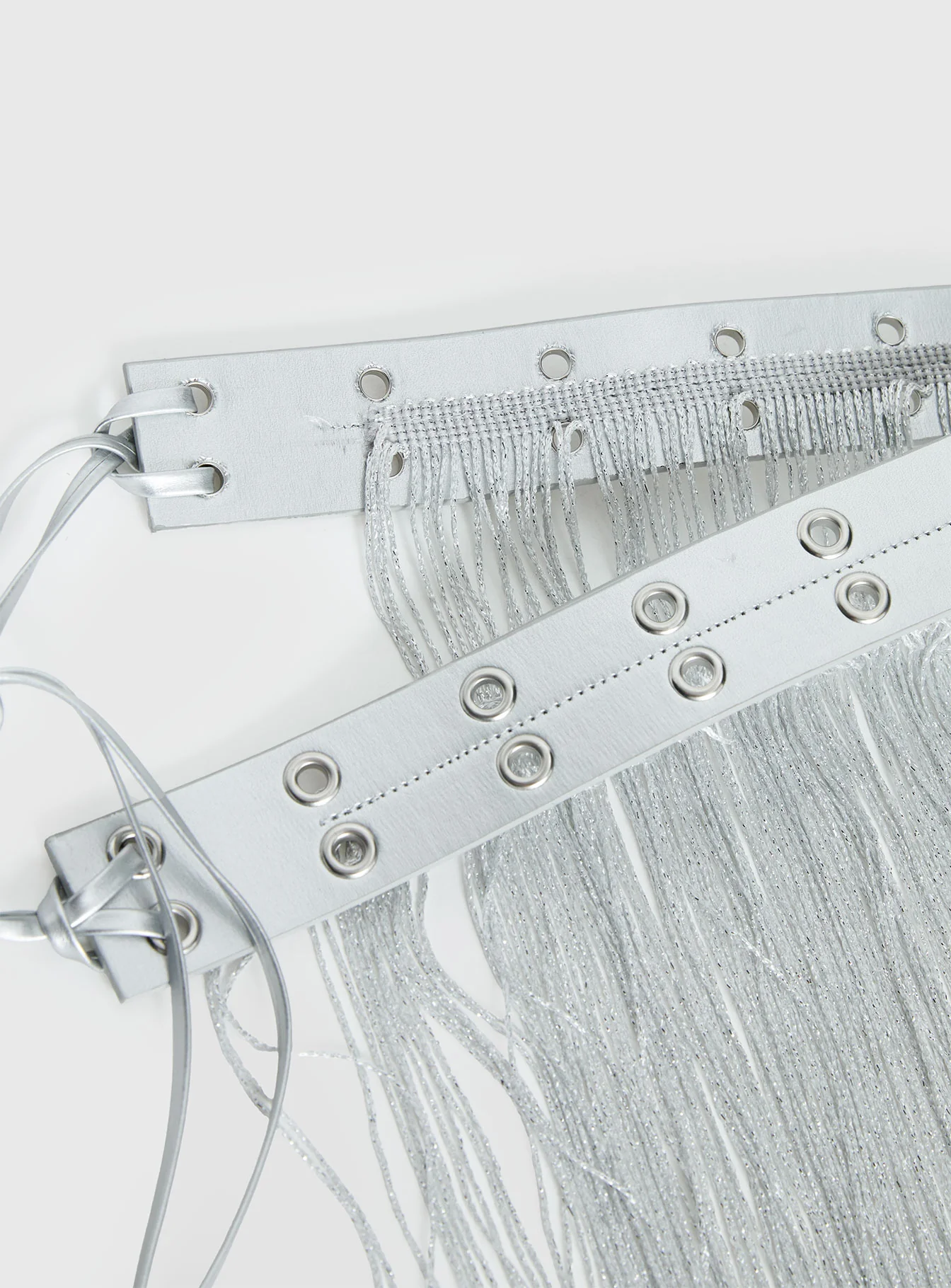 Artemas Studded Tassel Belt Silver