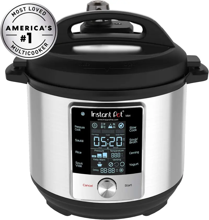 Szybkowar Instant Pot MAX 6 Quart Smart Pressure Cooker – 15 PSI, tryb próżniowy, sterowanie za pomocą ekranu dotykowego, stal nierdzewna