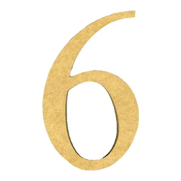 Sullivans MDF Board Numeral, 6- 6x60mm