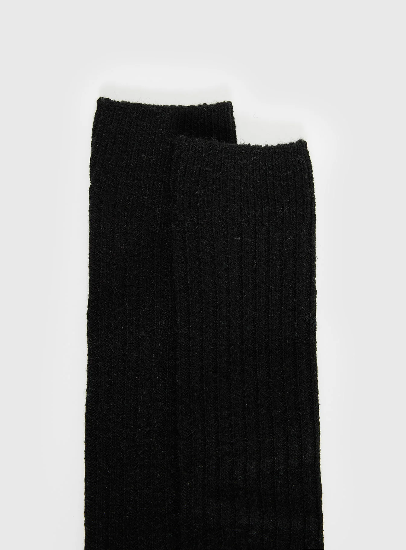 Boderline High Knee Ribbed Socks Black