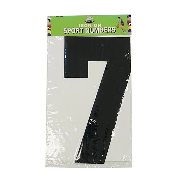 Iron On Number 7, Black- 30cm