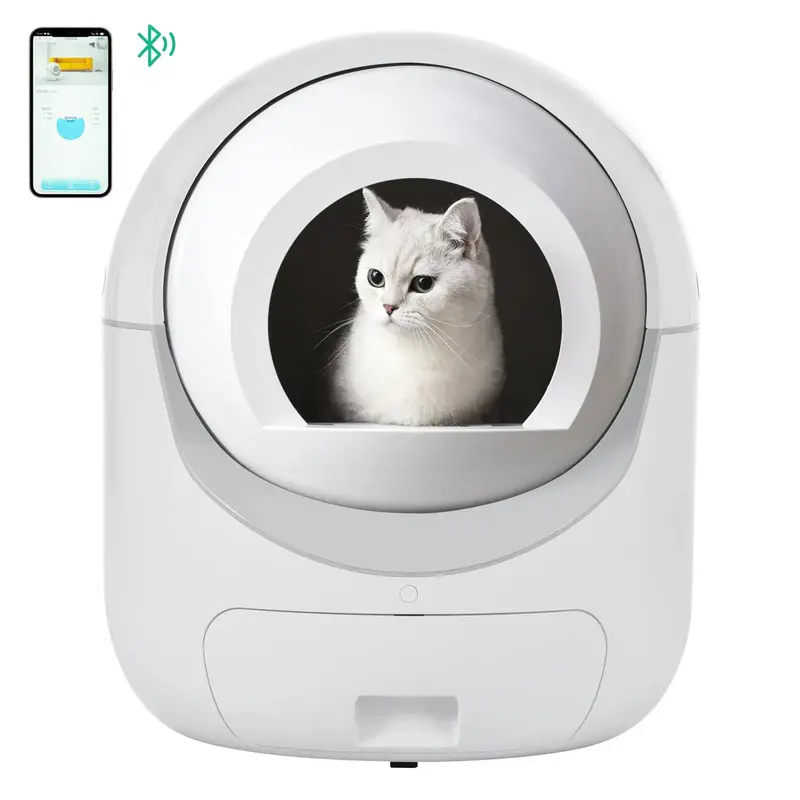 Automatyczna, samoczyszcząca się kuweta SmartPaws, sterowana aplikacją, odpowiednia dla wielu kotów, pojemność 10 litrów