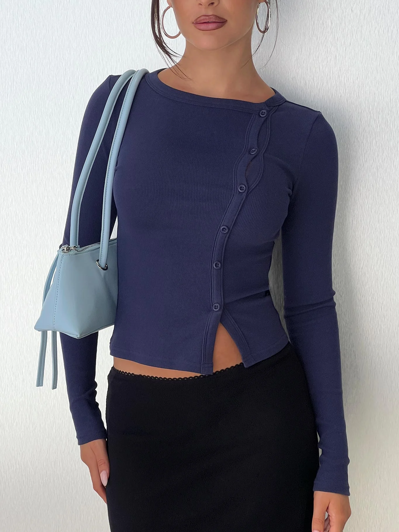 Passoni Long Sleeve Top Navy