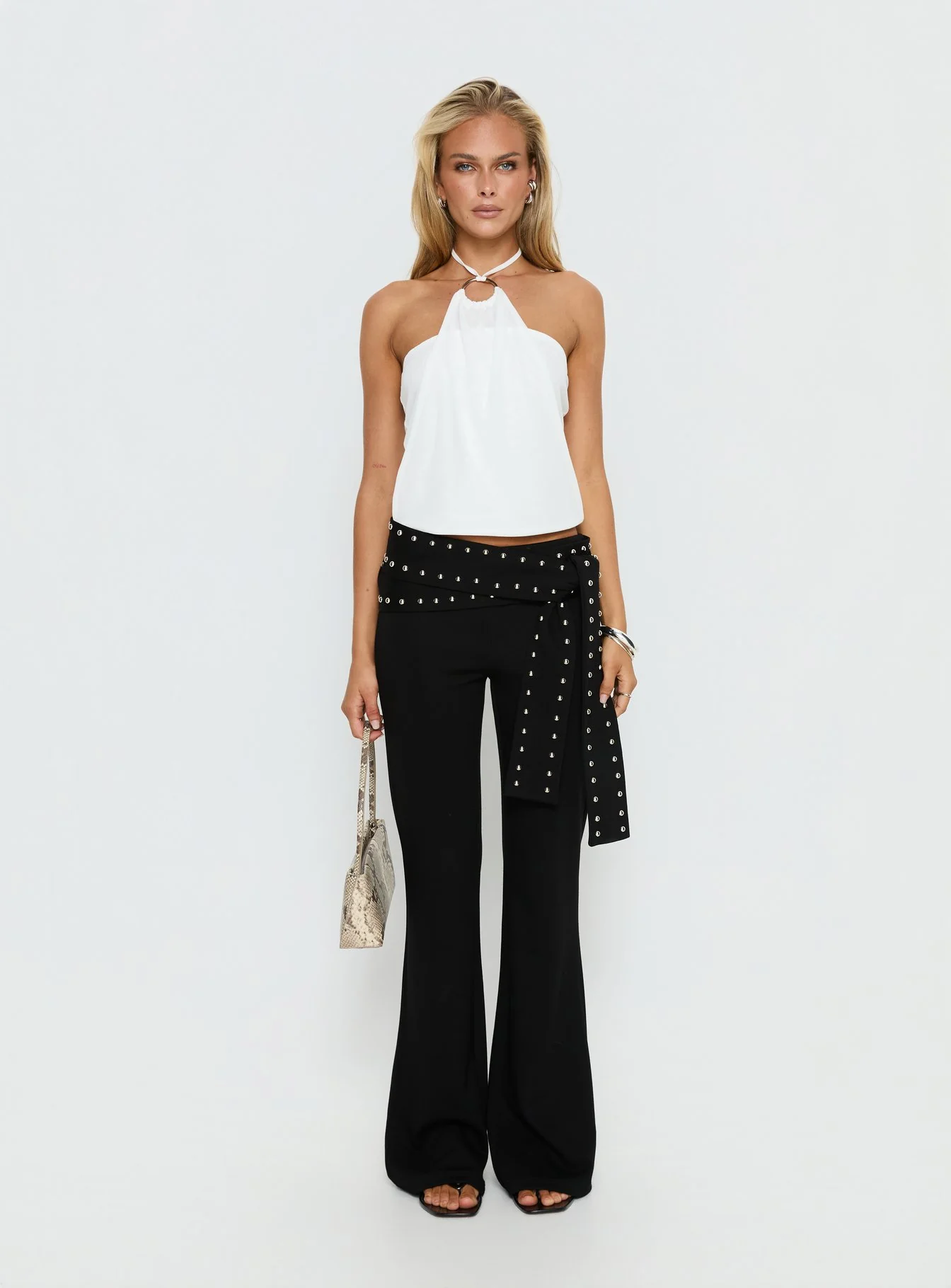 Hedlea Draped Ring Detail Top White