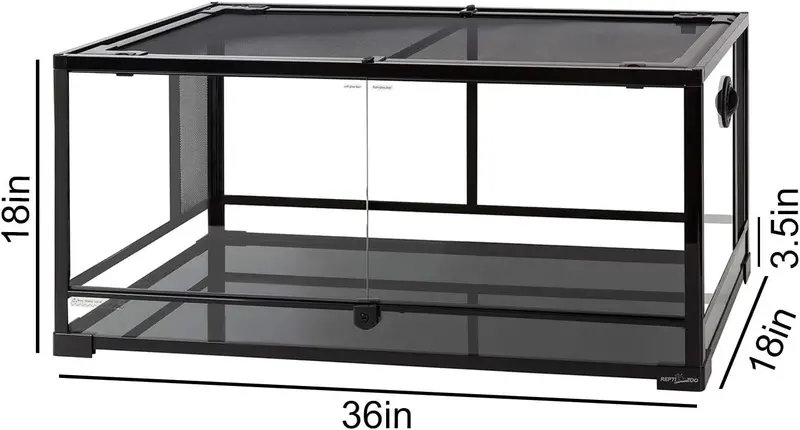 Szklane terrarium dla gadów o wymiarach 36