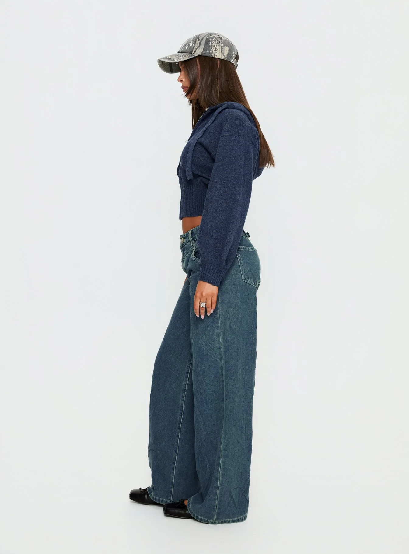Shanna Relaxed Low Rise Jeans Acid Raw Wash
