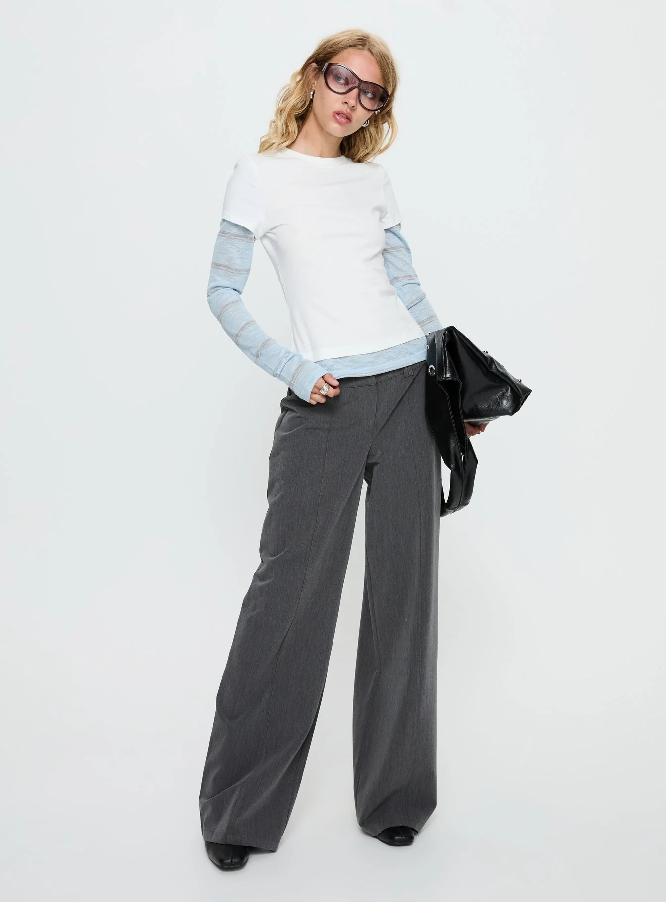 Sarito Low Rise Straight Leg Pants Grey