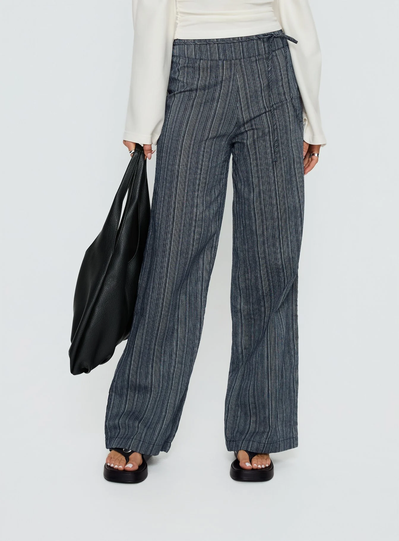 Rush Hours Tie Up Pants Navy