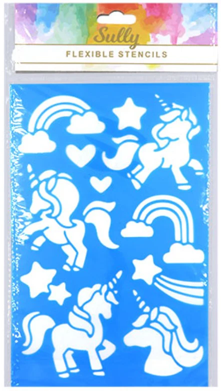 Sully Flex Stencil, Unicorn Rainbow