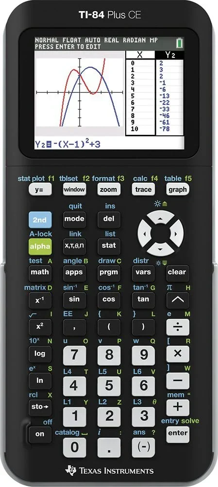 Texas Instruments TI - 84 Plus CE Graphing Calculator, Matte Black