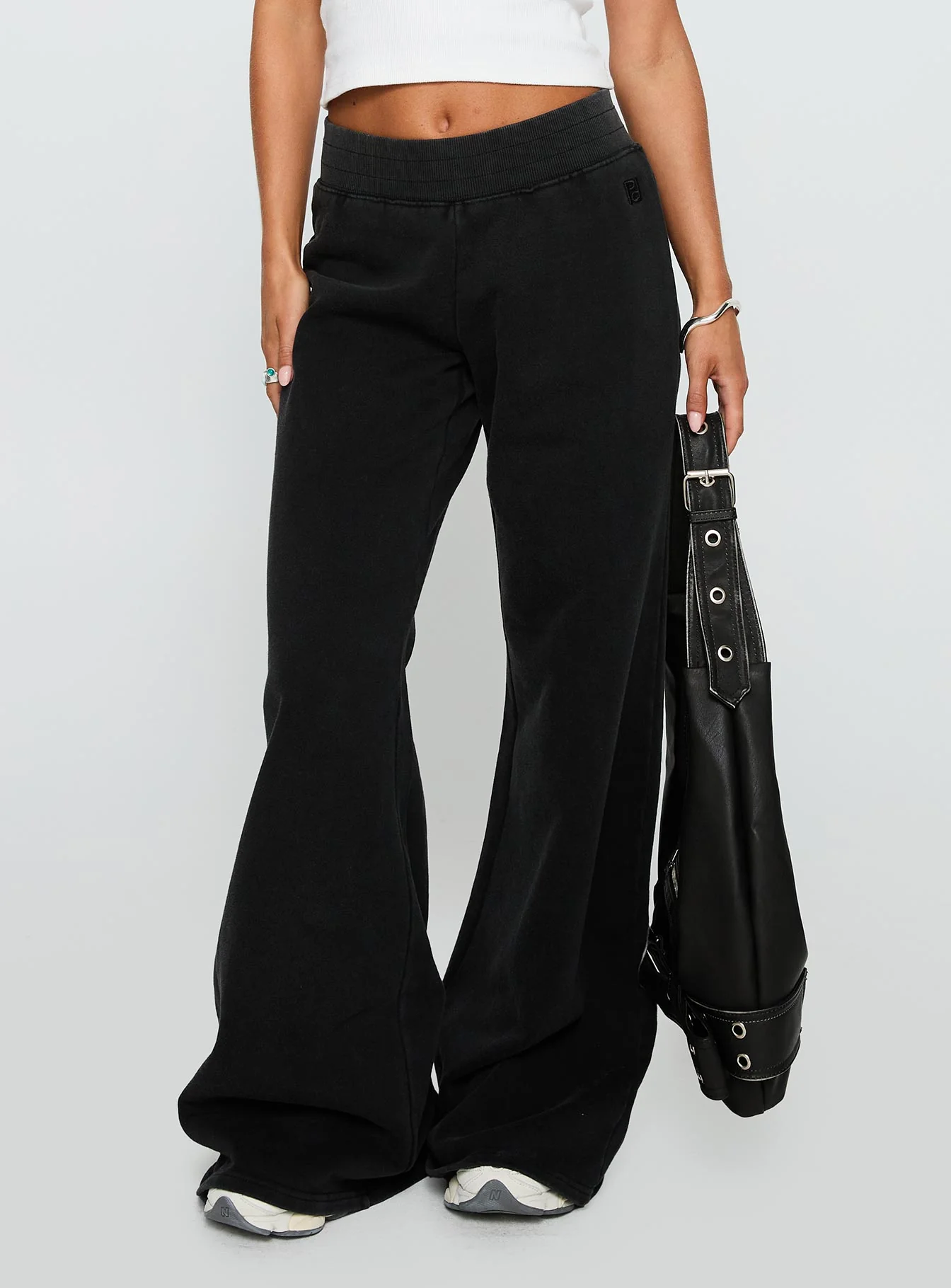 Summits Flared Track Pants Washed Black