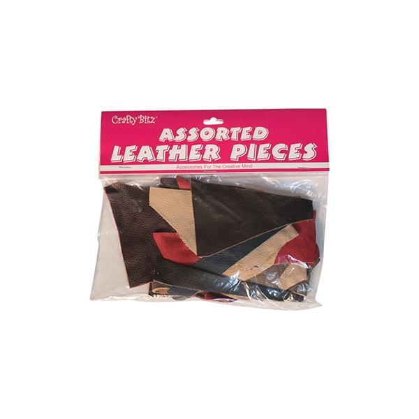 Crafty Bitz Assorted Leather Pieces- 100gm