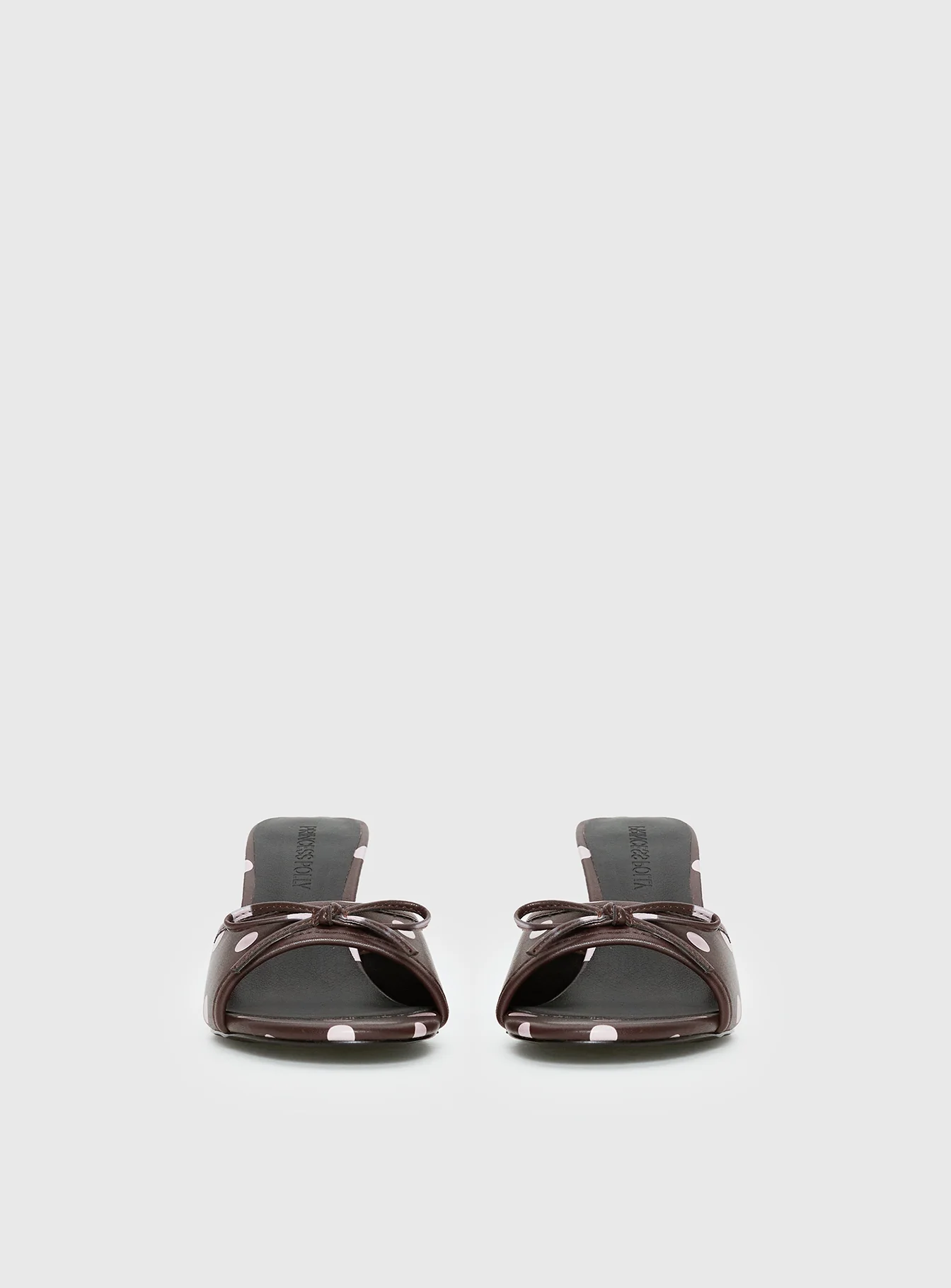 Etiquette Peep Toe Heels Brown / Pink Polka