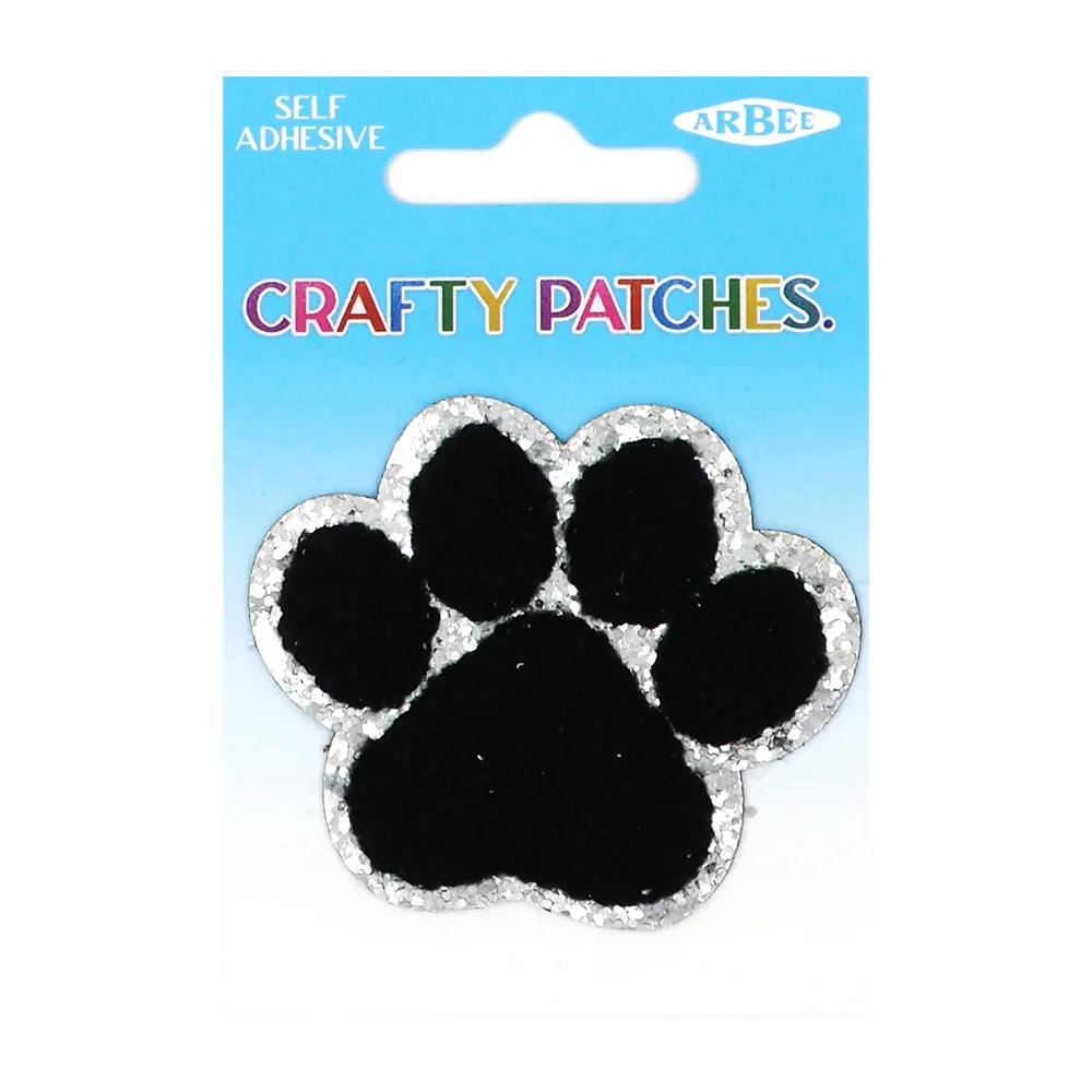 Arbee Crafty Patch, Fluffy Sparkle Large Paw- 1pc