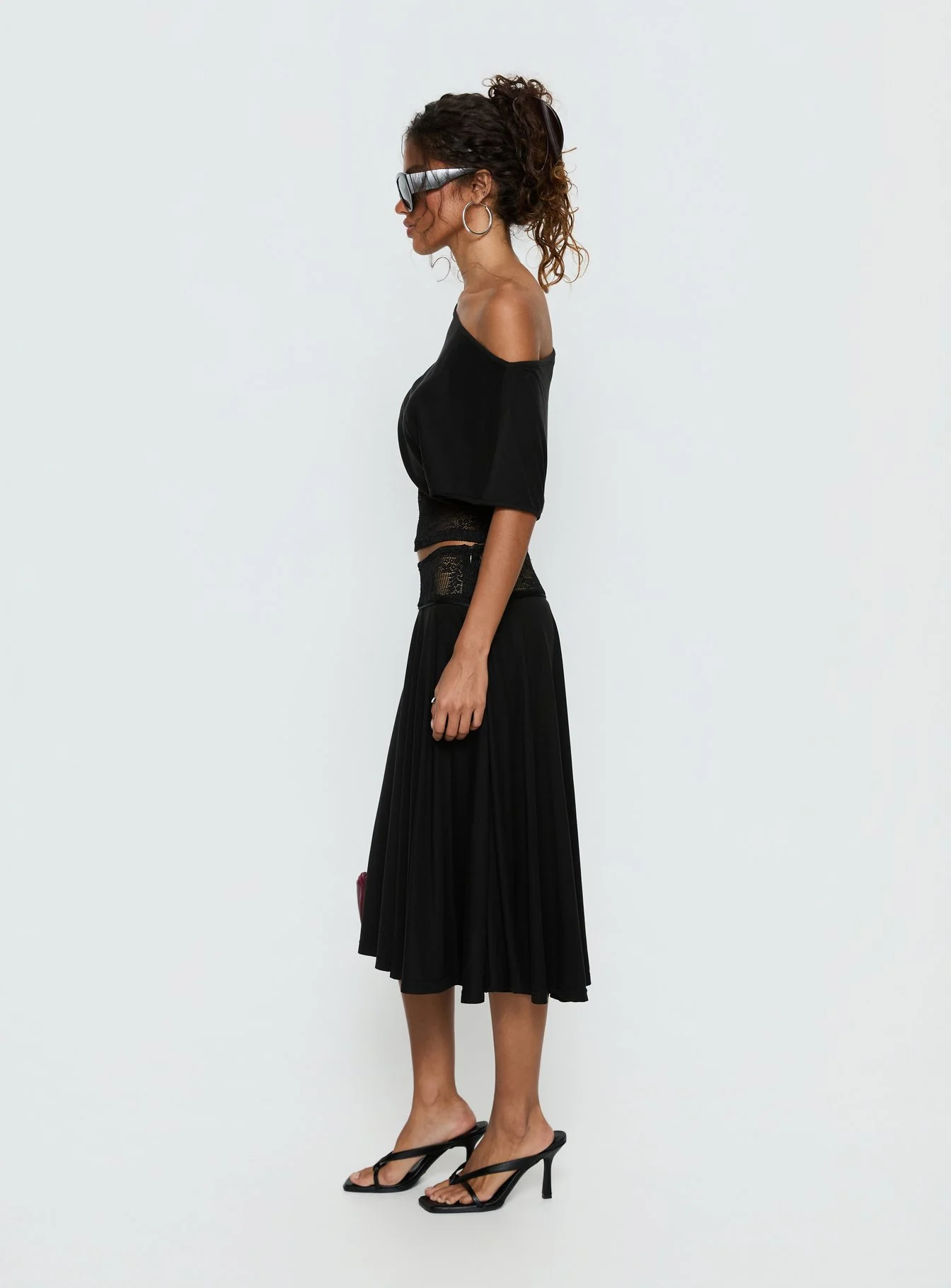 Marienna Lace Midi Skirt Black