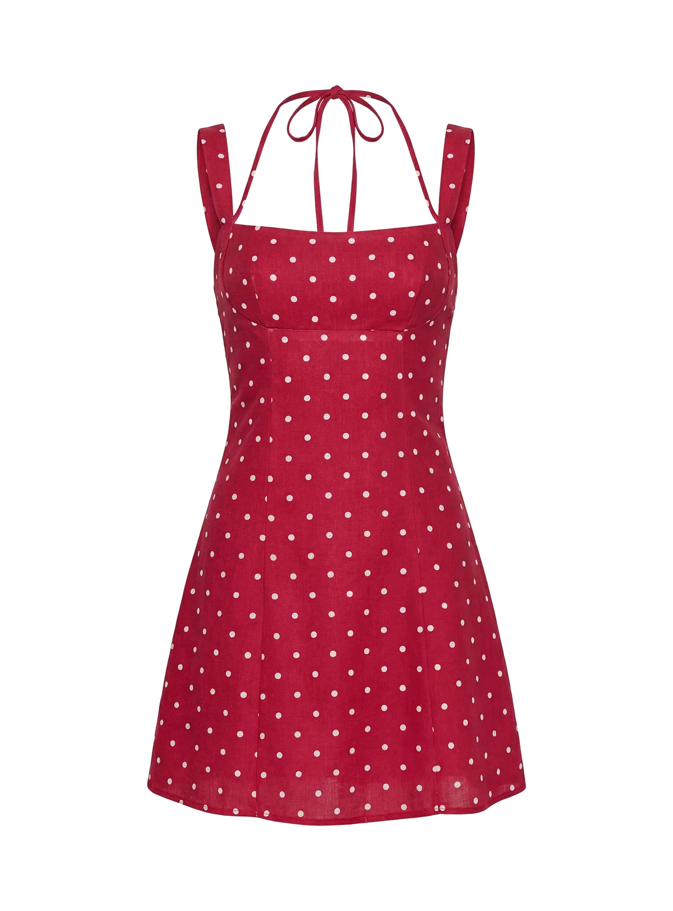 Kourtnae Halter Mini Dress Red Polka Dot