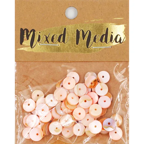 Arbee Mix Media Shell Heishi, Pink- 20g
