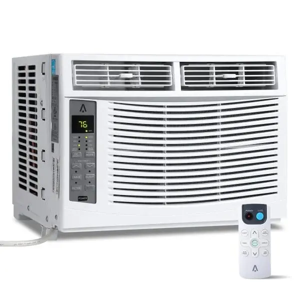 Kompaktowa klimatyzacja okienna o mocy 6000 BTU – 115 V~, zmywalny filtr, idealna do małych pomieszczeń (≤ 23 m²)