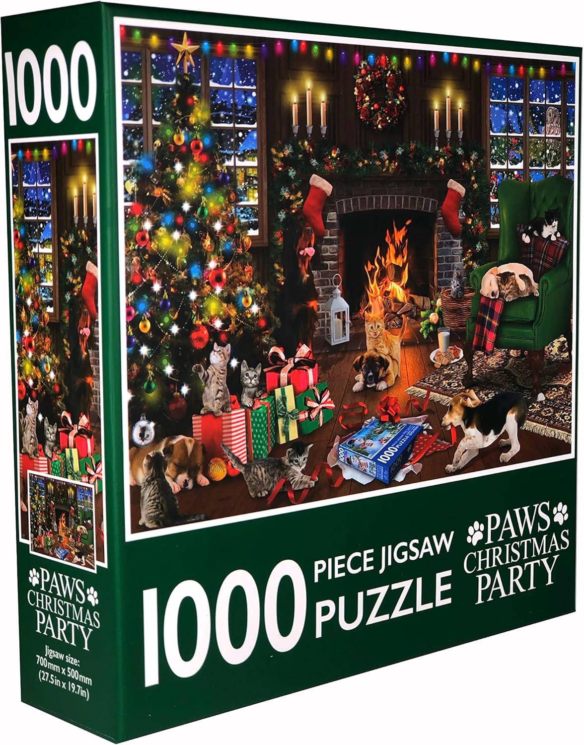 1000-Piece Jigsaw Puzzle, Paws Party Christmas