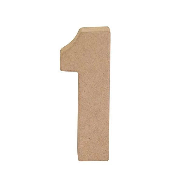 Makr Paper Mache, Small Numeral 1- 4 inch