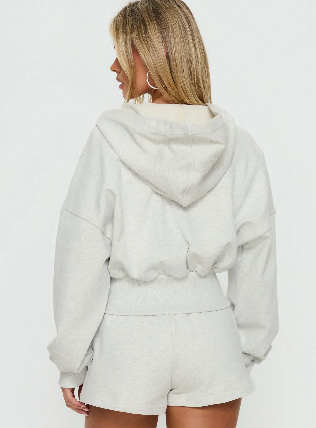 Daytime Cropped Blouson Hoodie Snow Marle