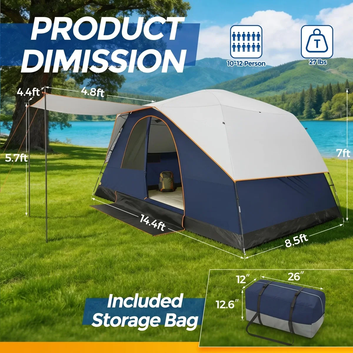10-12 Person Camping Tent