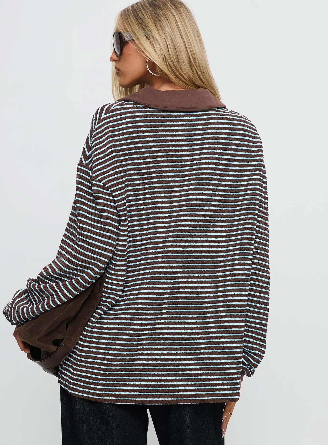 Rigbys Collared Jumper Brown / Blue Stripe