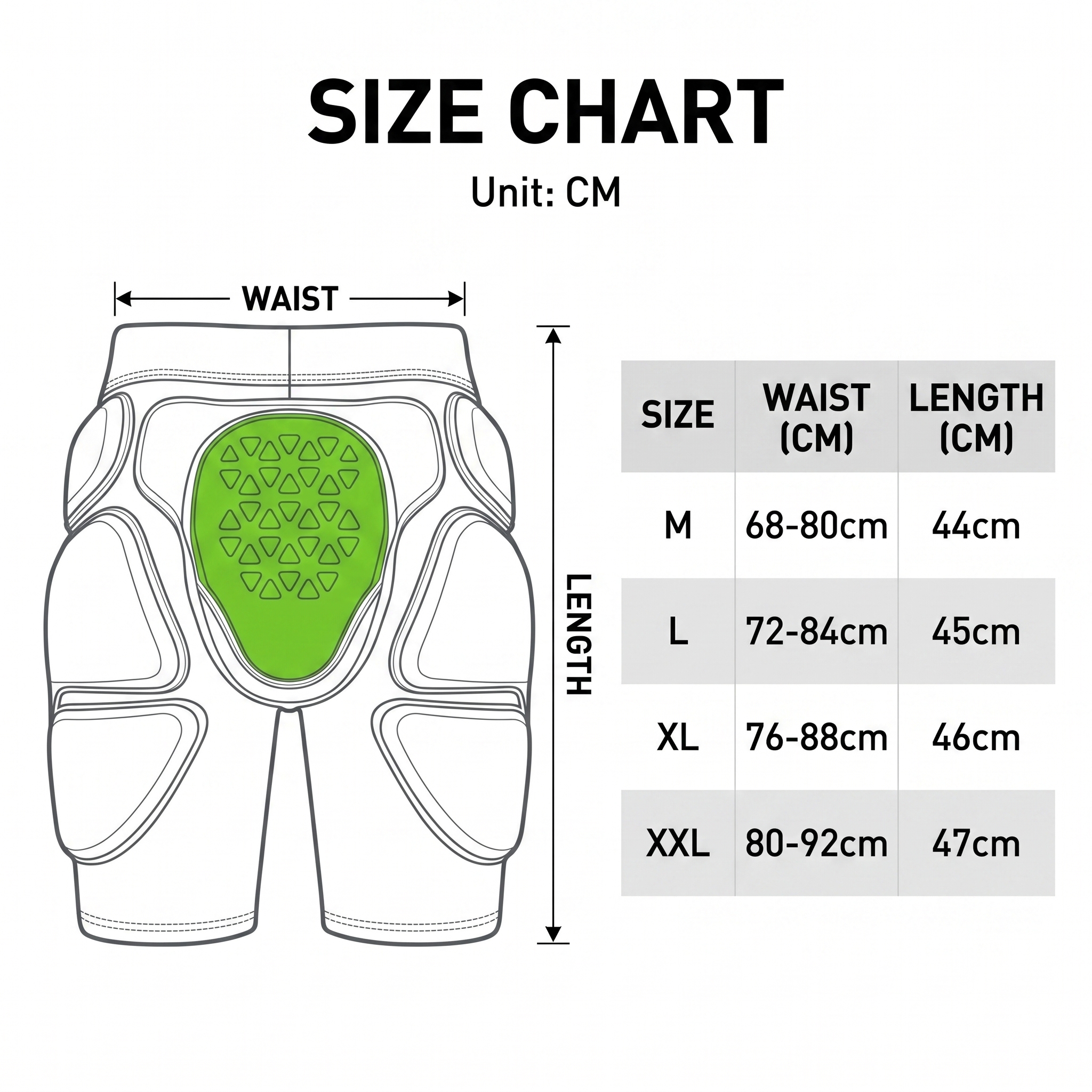 Ski Protective Padded Shorts with Tailbone and Hip Pads for Snowboarding Skating