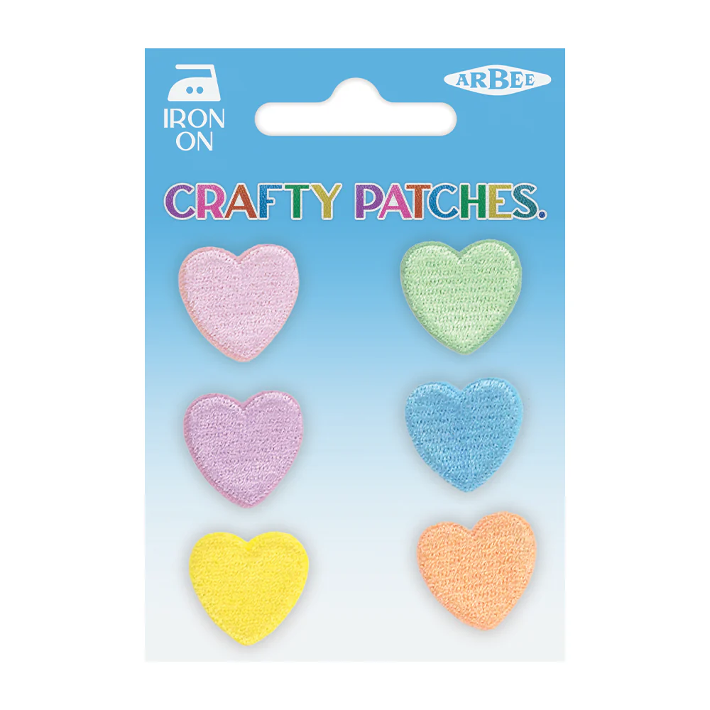 Arbee Crafty Patch, Mini Hearts Pastel- 6pc