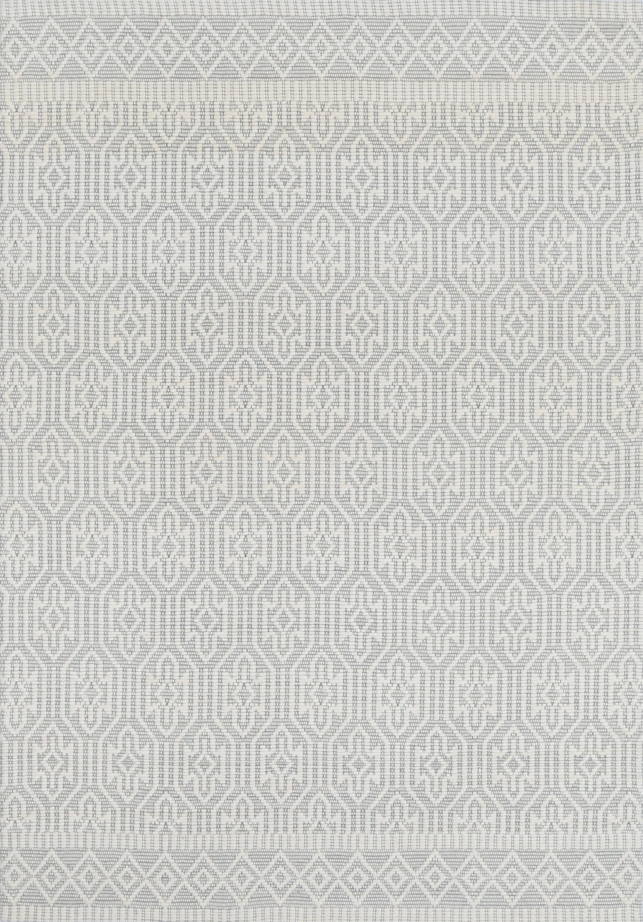 Copacabana Geometric Light Grey Wool Rug