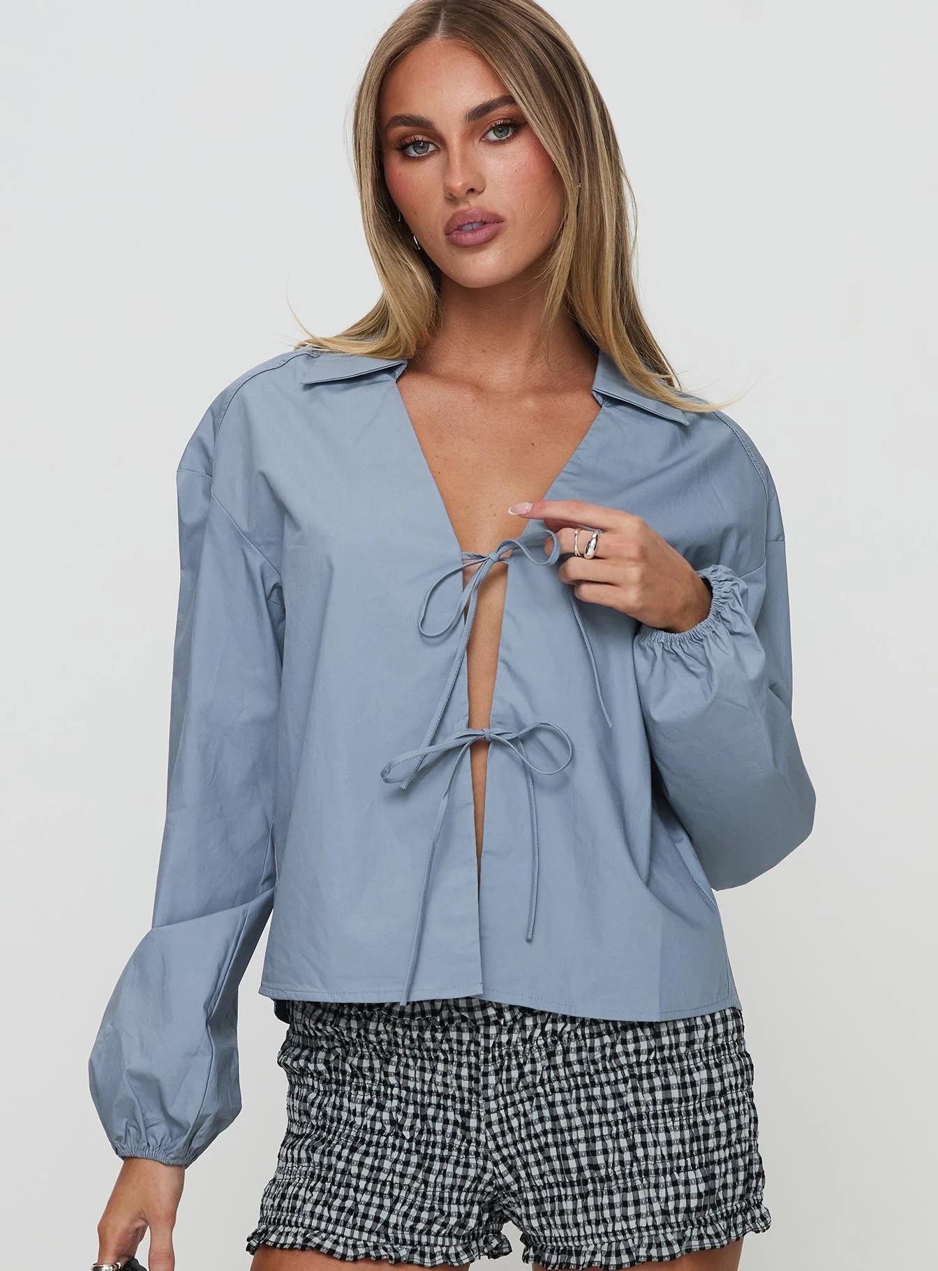 Rinon Long Sleeve Top Steel
