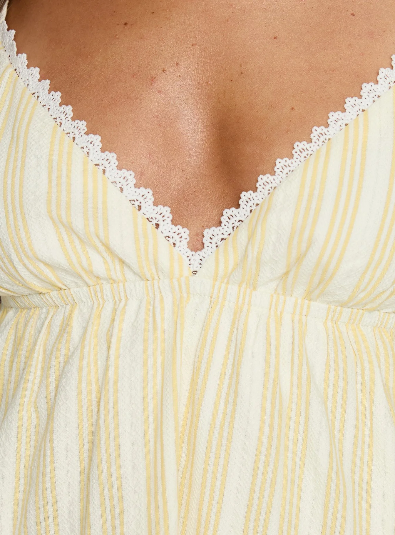Summer Air V Neck Tiered Mini Dress Yellow